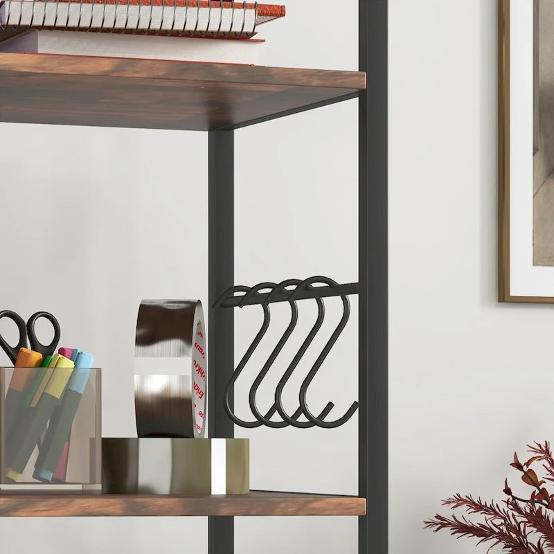Vinsetto 2 Drawer File Cabinet with Key, Bookshelf, Mobile Filing Cabinet with Adjustable Hanging Bar for Letter, A4