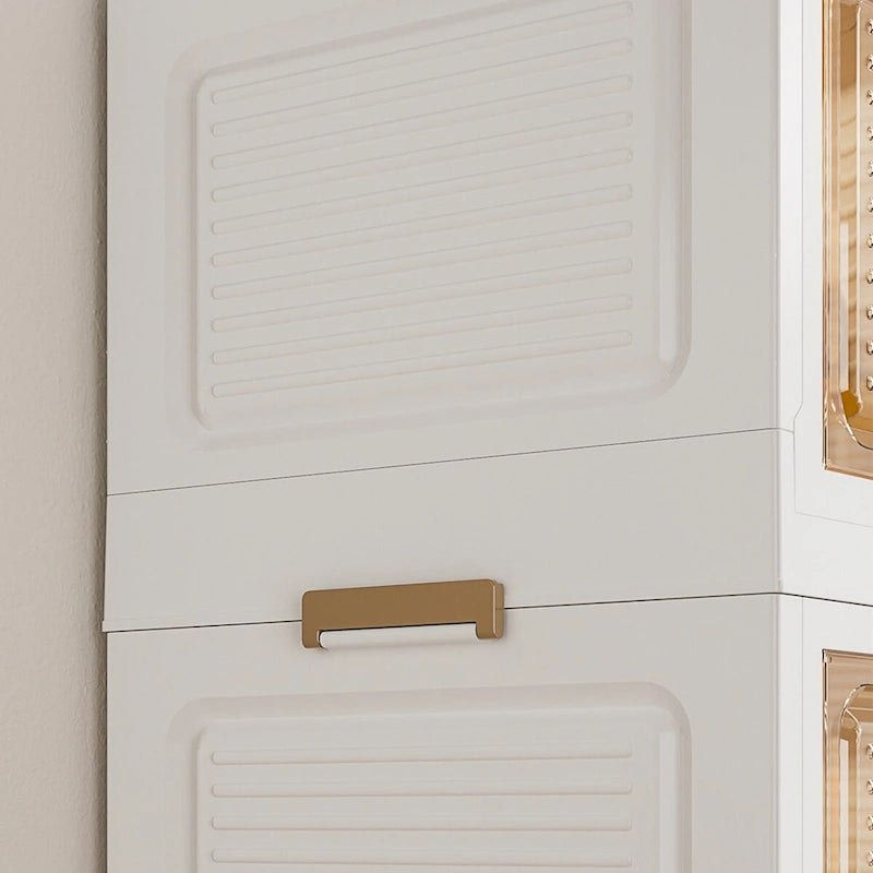 Portable Wardrobe Closet Storage Organizer for Clothes,Clothes Dresser,12 Magnetic Doors-12 Cubes & 2 Hanging Rod