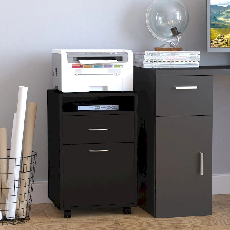 Mobile Storage Cabinet Organizer with Drawer and Cabinet