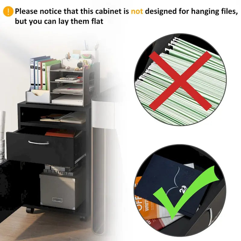 Mobile Storage Cabinet Organizer with Drawer and Cabinet