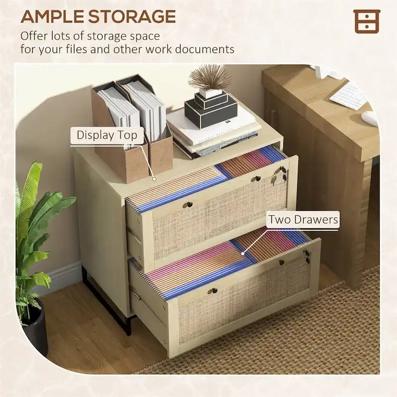 2 Drawer File Cabinet with Lock,Vertical Filing Cabinet with Keys