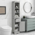 Tall Bathroom Cabinet Freestanding Storage Cabinet with Drawer - 13.4L x 9.1W x 66.9H
