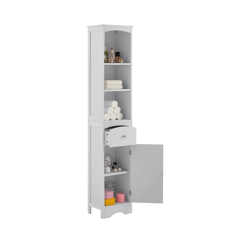 Tall Bathroom Cabinet Freestanding Storage Cabinet with Drawer - 13.4L x 9.1W x 66.9H