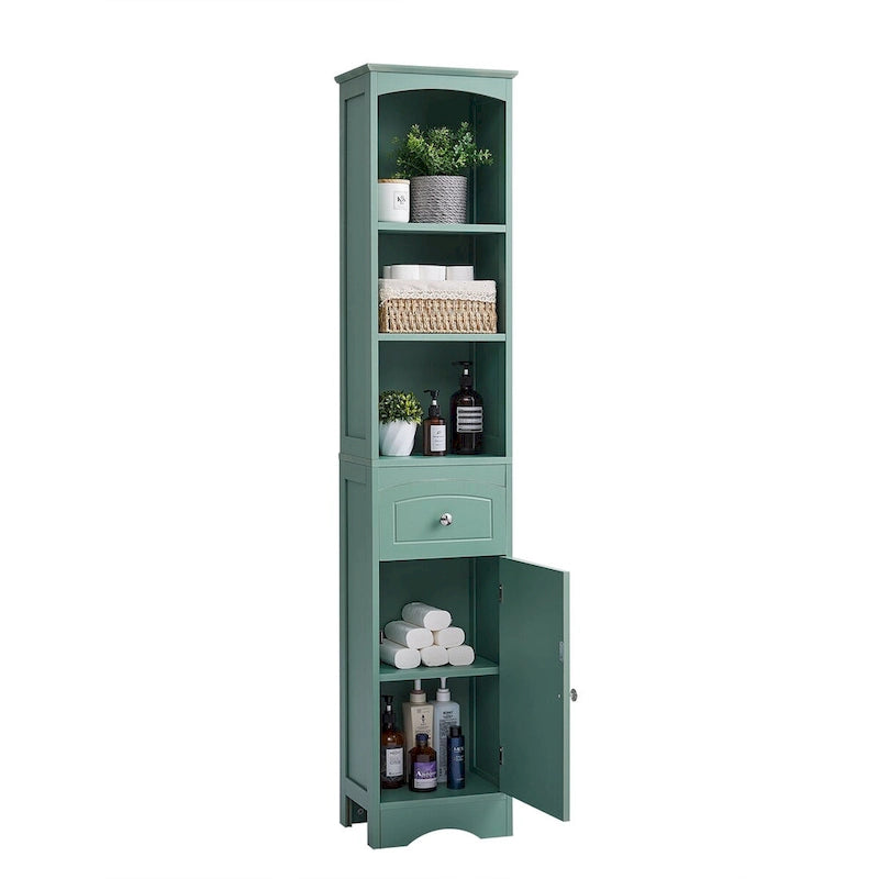 Tall Bathroom Cabinet Freestanding Storage Cabinet with Drawer - 13.4L x 9.1W x 66.9H