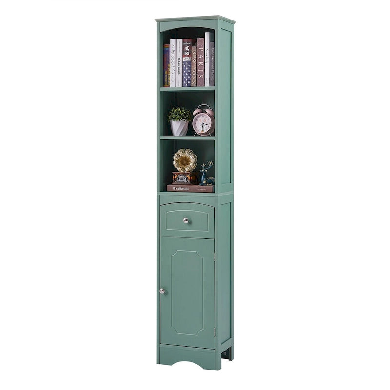 Tall Bathroom Cabinet Freestanding Storage Cabinet with Drawer - 13.4L x 9.1W x 66.9H