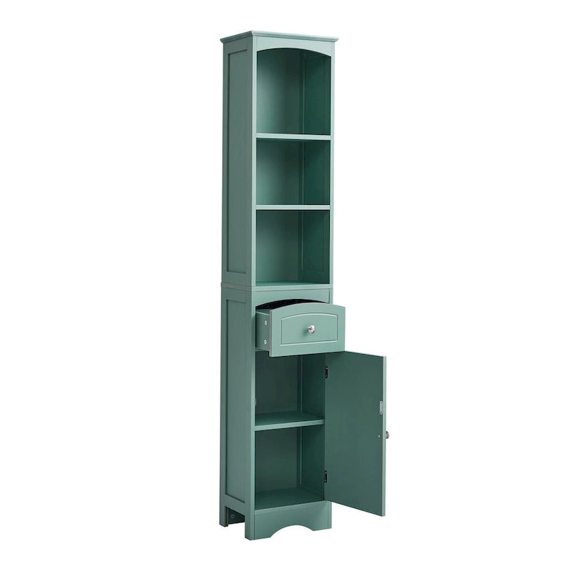 Tall Bathroom Cabinet Freestanding Storage Cabinet with Drawer - 13.4L x 9.1W x 66.9H