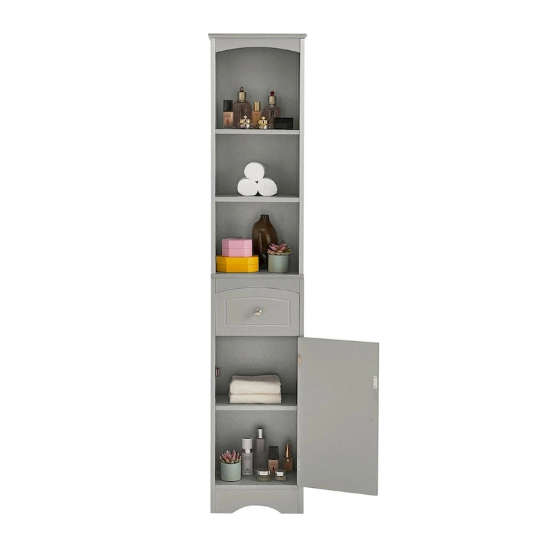 Tall Bathroom Cabinet Freestanding Storage Cabinet with Drawer - 13.4L x 9.1W x 66.9H