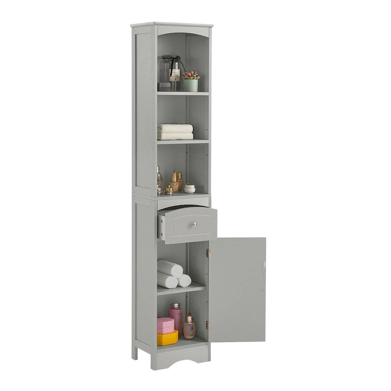 Tall Bathroom Cabinet Freestanding Storage Cabinet with Drawer - 13.4L x 9.1W x 66.9H