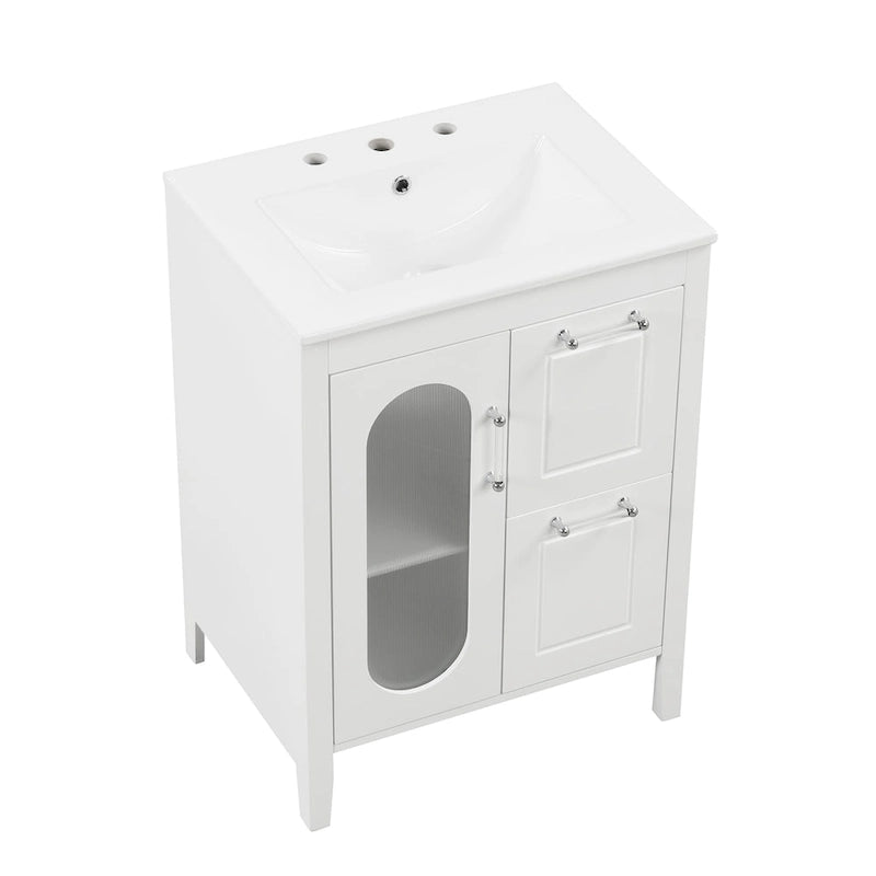 Bathroom Vanity Cabinet with Two Drawers and Door