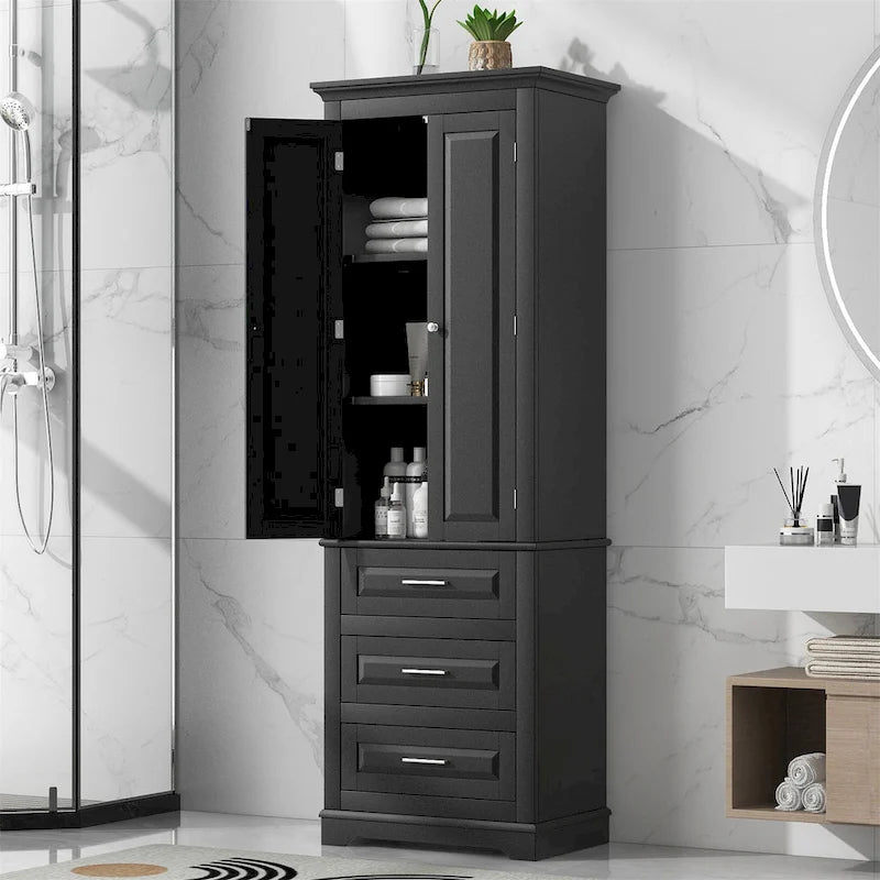 Tall Storage Cabinet with Three Drawers
