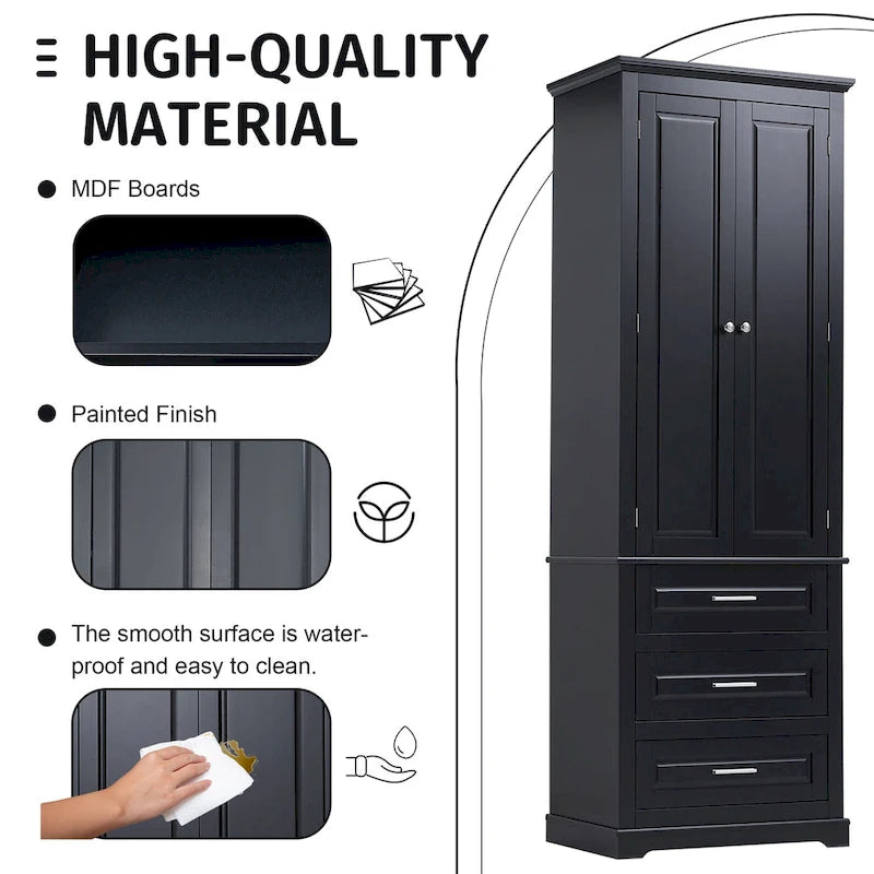 Tall Storage Cabinet with Three Drawers