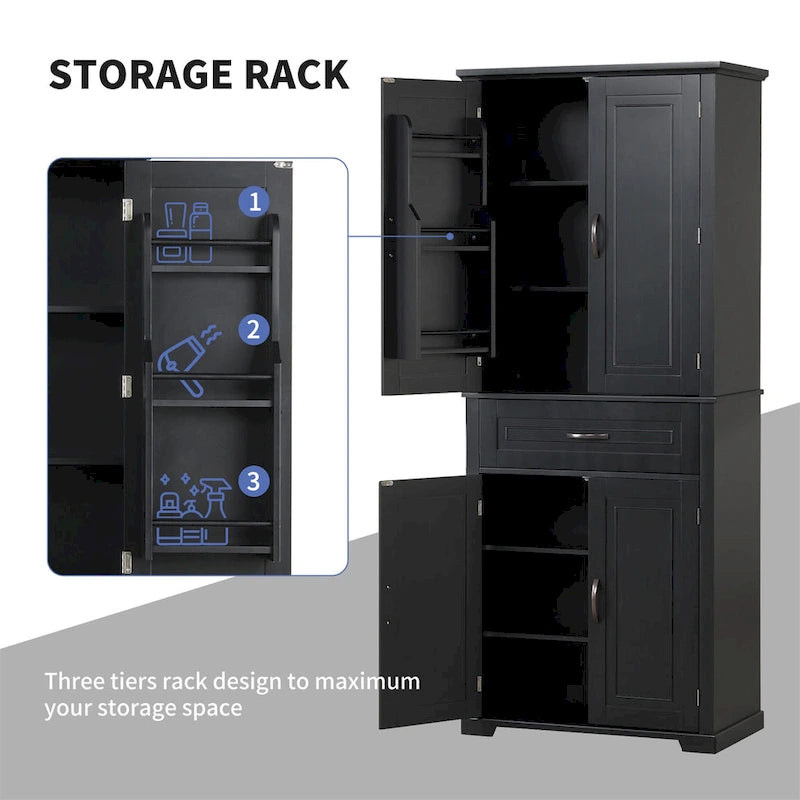 Bathroom Storage Cabinet with Doors and Drawer