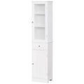 Slim Bathroom Storage Cabinet, Tall Bathroom Cabinet,Narrow Linen Tower with Acrylic Door,Drawer and Shelves