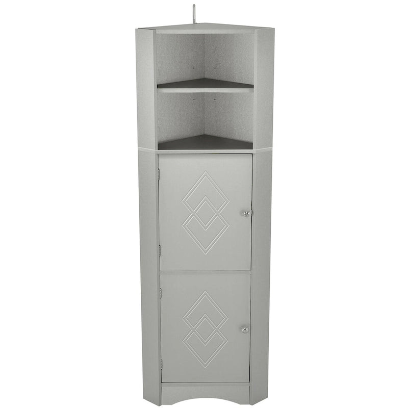 61 H Bathroom Cabinet,Narrow Toilet Organizer Side Corner Storage Tall Corner Cabinet
