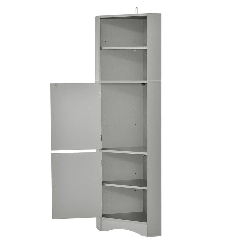 61 H Bathroom Cabinet,Narrow Toilet Organizer Side Corner Storage Tall Corner Cabinet