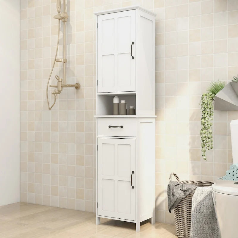 Double Door Narrow Height Slim Floor Standing Cabinet - 15.75L * 11.81W * 64.96H