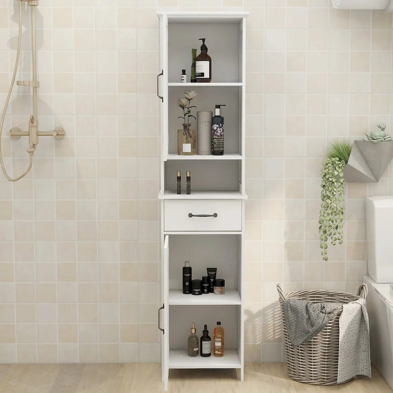 Double Door Narrow Height Slim Floor Standing Cabinet - 15.75L * 11.81W * 64.96H