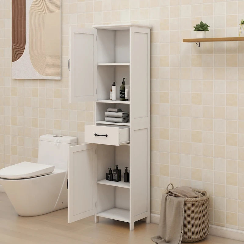 Double Door Narrow Height Slim Floor Standing Cabinet - 15.75L * 11.81W * 64.96H