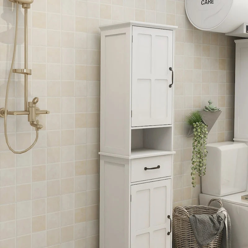 Double Door Narrow Height Slim Floor Standing Cabinet - 15.75L * 11.81W * 64.96H