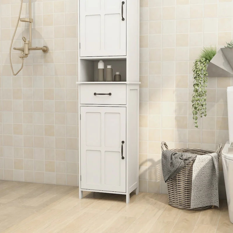 Double Door Narrow Height Slim Floor Standing Cabinet - 15.75L * 11.81W * 64.96H