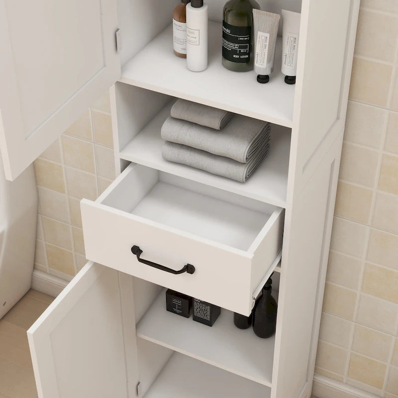 Double Door Narrow Height Slim Floor Standing Cabinet - 15.75L * 11.81W * 64.96H