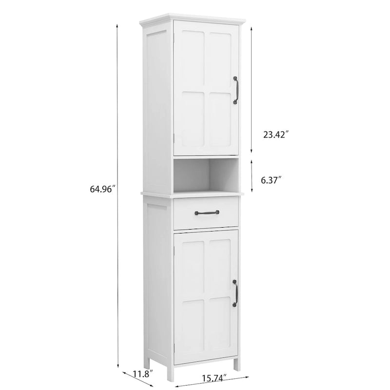 Double Door Narrow Height Slim Floor Standing Cabinet - 15.75L * 11.81W * 64.96H