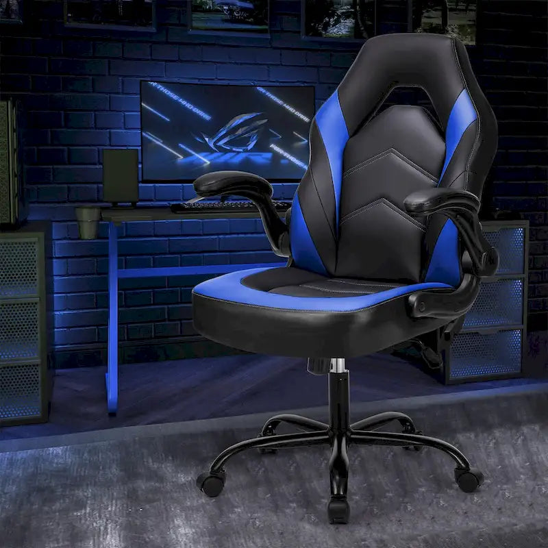 Ergonomic Office Chair with Lumbar Support Height Adjustable Rolling Desk Chairs with Flip-up Armrests