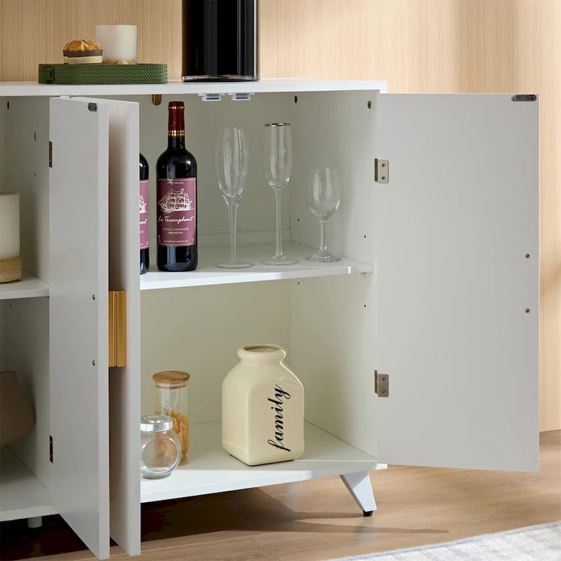 4 Doors Sideboard Buffet with Adjustable Shelves